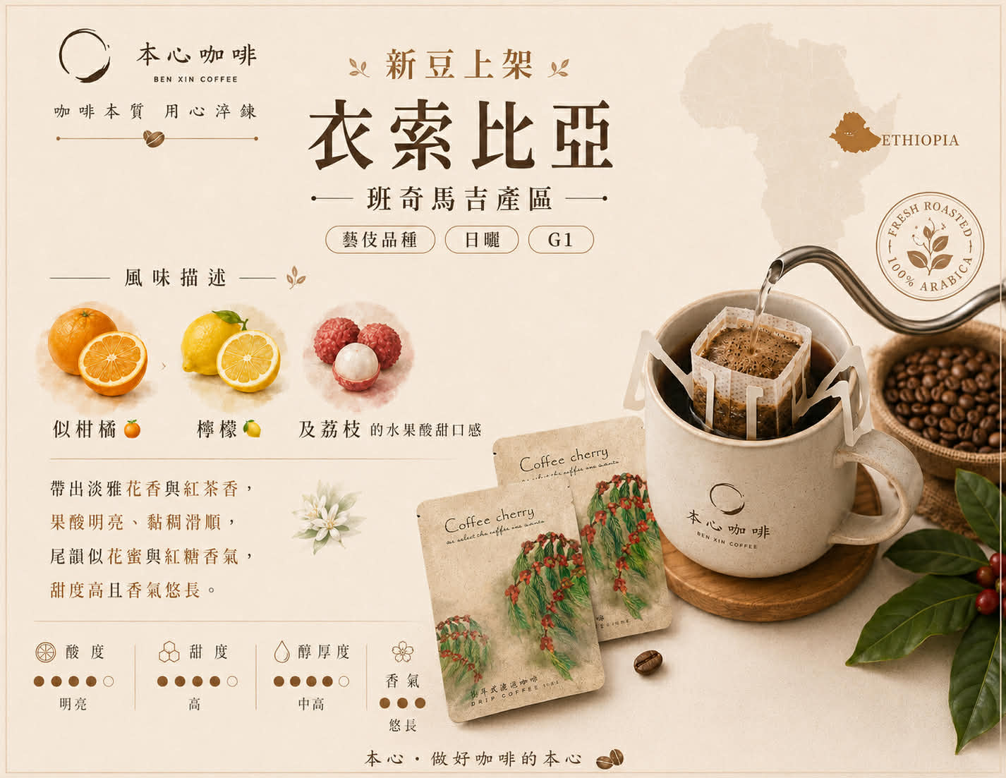 衣索比亞 班奇馬吉產區 藝伎品種 日曬 G1